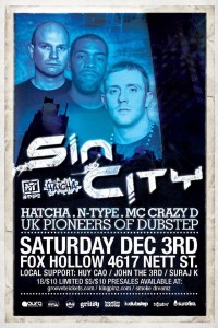 Flyer for Gritsy's Dec 3rd event at Fox Hollow, located at 4617 Nett St. 